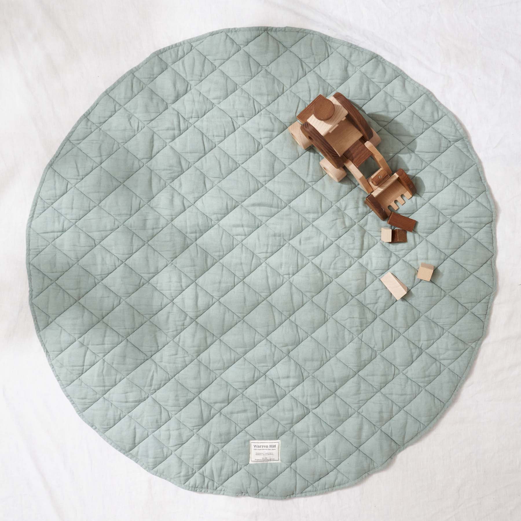 Warren Hill Linen Baby Play Mat Aqua Colour Imperfect