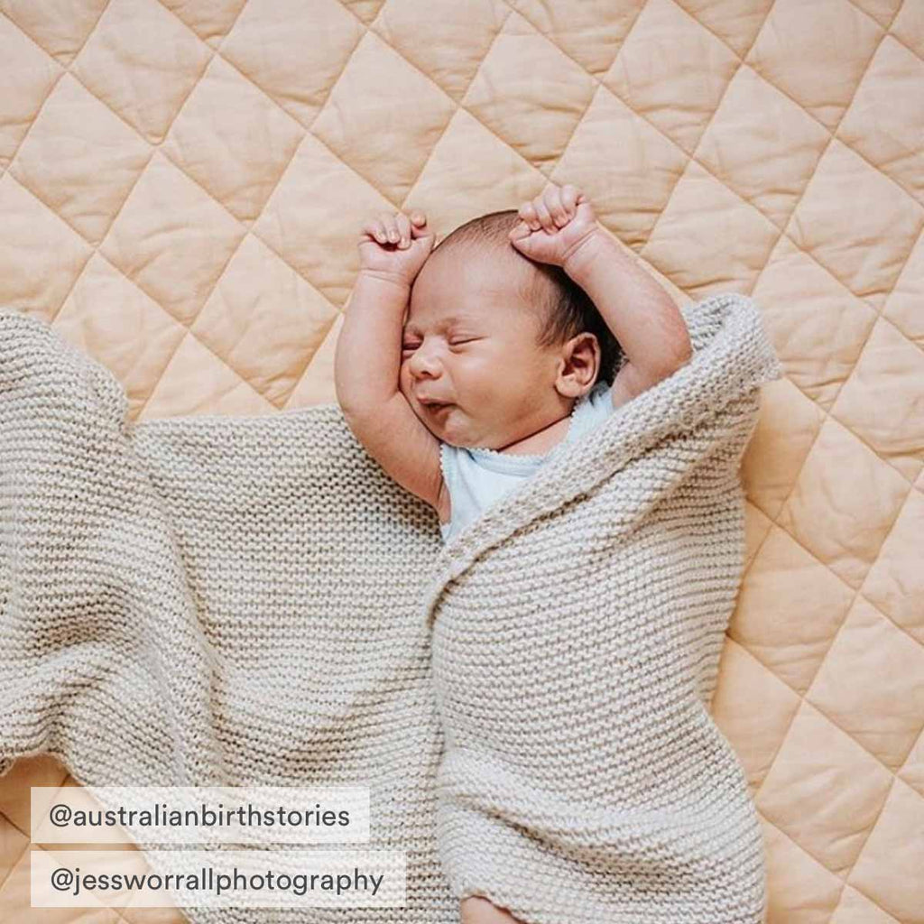 Warren Hill Soft Linen Baby Play Mat | Oat Colour | australianbirthstories