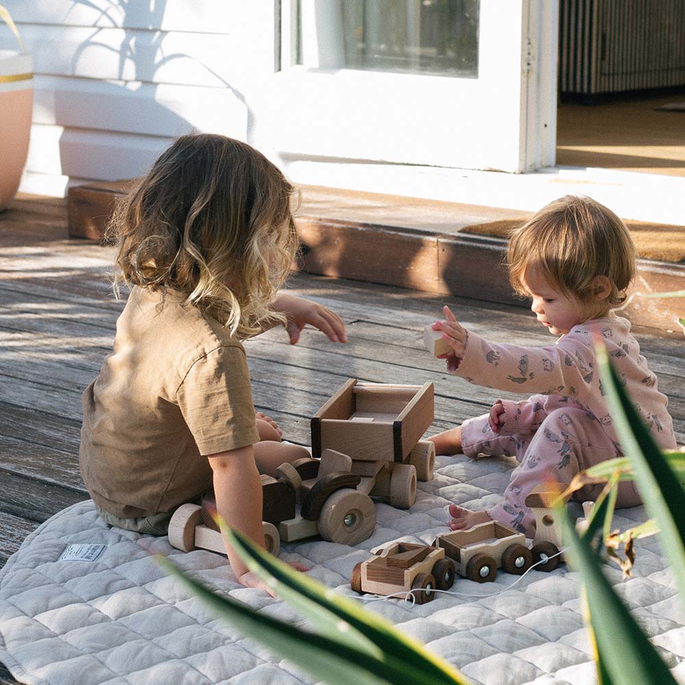 Warren Hill Goki Nature Tractor with trailer Wooden Toys